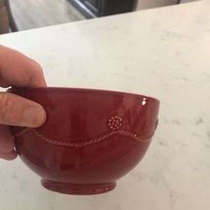 Juliska bowls in berry and thread pattern.
